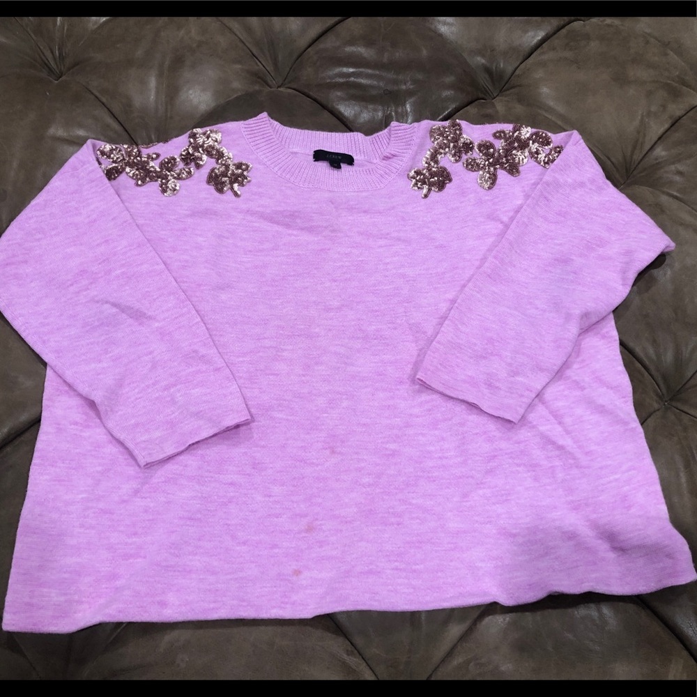 J. Crew Sequin Shoulder Sweater